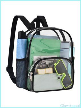 Clear PVC Backpack Stadium Approved 12x6x12 Concert Bag Adjustable Straps